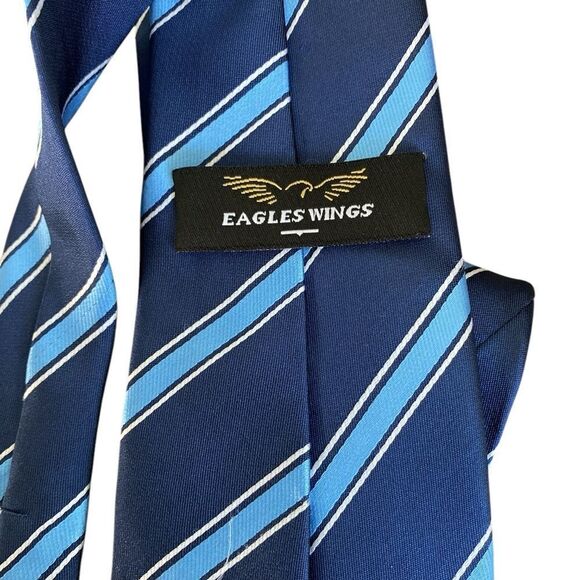 Eagles Wings UNC Tarheels Striped Blue Tie - Picture 2 of 5